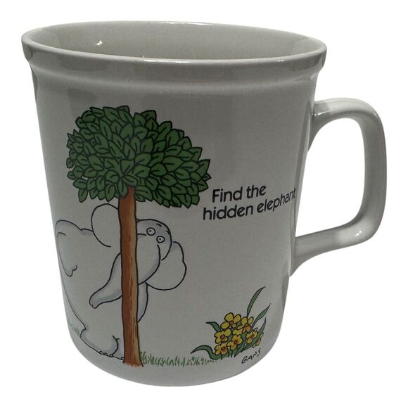 Vintage ELI 1982 COFFEE CUP Find The Hidden Elephant Mug Enesco Harry Gans - Picture 8 of 8